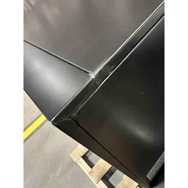 Scratch and Dent Avantco CRM-7-HC Black Countertop Display Refrigerator with Swing Door - 4.1 Cu. Ft.