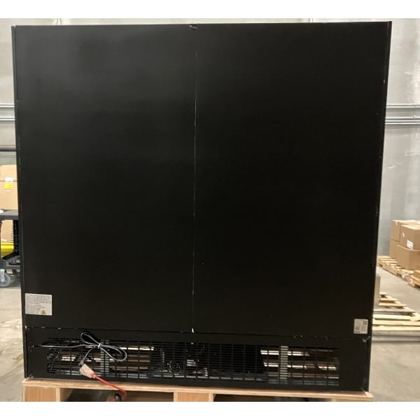 Scratch and Dent Avantco GDC-69-HC 78 1/4" Black Swing Glass Door Merchandiser Refrigerator with LED Lighting