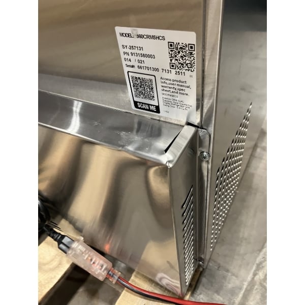 Scratch and Dent Avantco CRM-5-HC Stainless Steel Countertop Display Refrigerator with Swing Door - 3.9 Cu. Ft.
