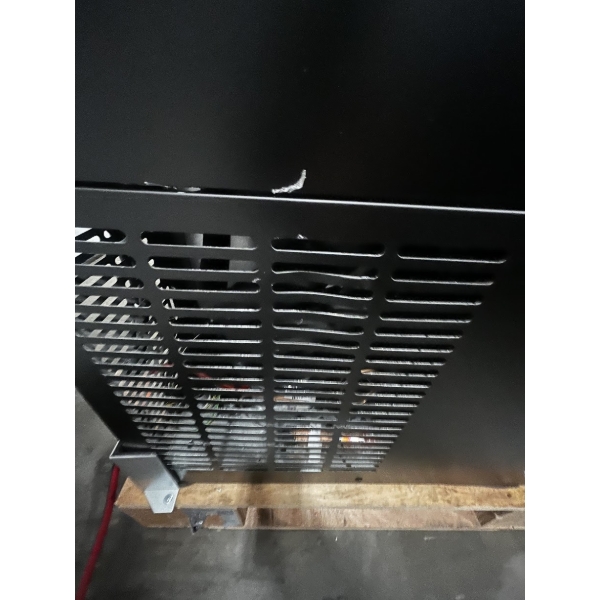 Scratch and Dent Avantco UBB-72S-HC 73" Black Counter Height Narrow Sliding Glass Door Back Bar Refrigerator with LED Lighting