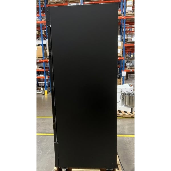 Scratch and Dent Avantco GDC-49-HC 53" Black Swing Glass Door Merchandiser Refrigerator with LED Lighting