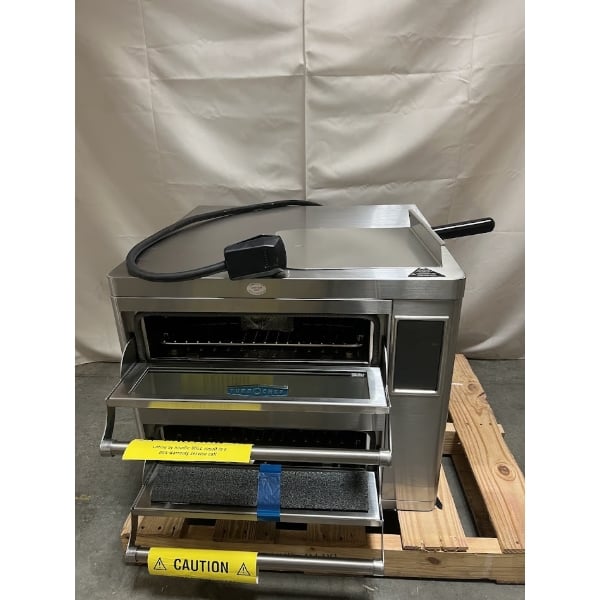 Scratch and Dent TurboChef HHD-9500-14-DL Double Batch Electric Countertop Impingement Ventless Oven with One Touch Controls- 208/240V, 3 Phase, 9,600W