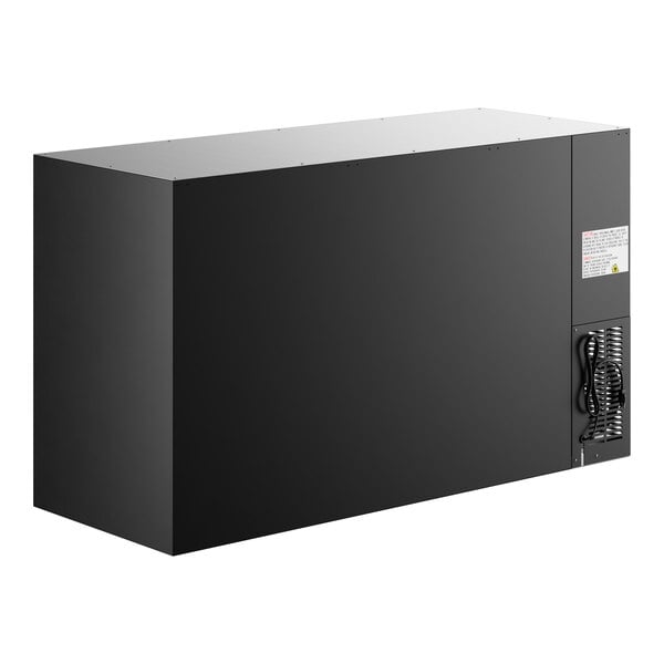 Scratch and Dent Avantco UBB-60S-GT 60" Black Underbar Height Narrow Sliding Glass Door Back Bar Refrigerator with Galvanized Top and LED Lighting