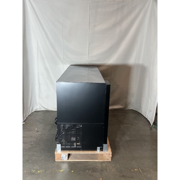 Scratch and Dent Avantco UBB-60S-GT 60" Black Underbar Height Narrow Sliding Glass Door Back Bar Refrigerator with Galvanized Top and LED Lighting