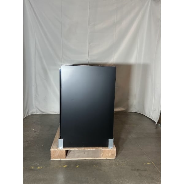 Scratch and Dent Avantco UBB-60S-GT 60" Black Underbar Height Narrow Sliding Glass Door Back Bar Refrigerator with Galvanized Top and LED Lighting