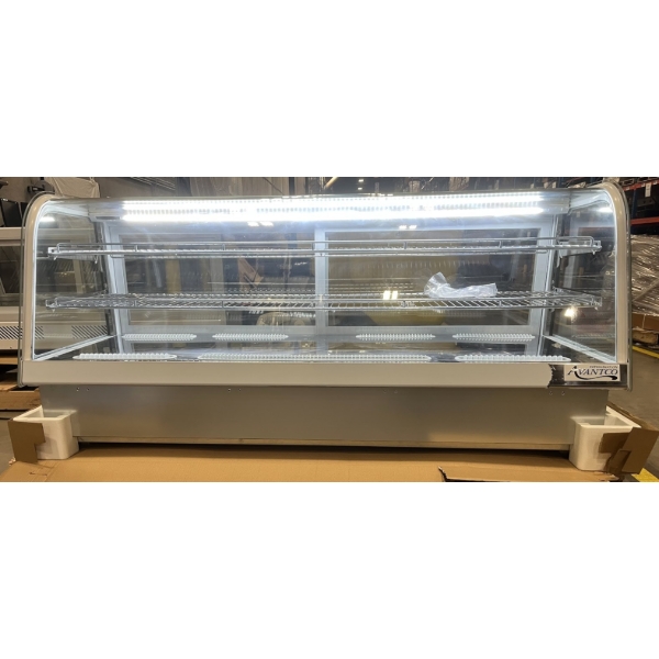 Scratch and Dent Avantco BCDI-60 60" White Curved Refrigerated Drop-In Countertop Bakery Display Case