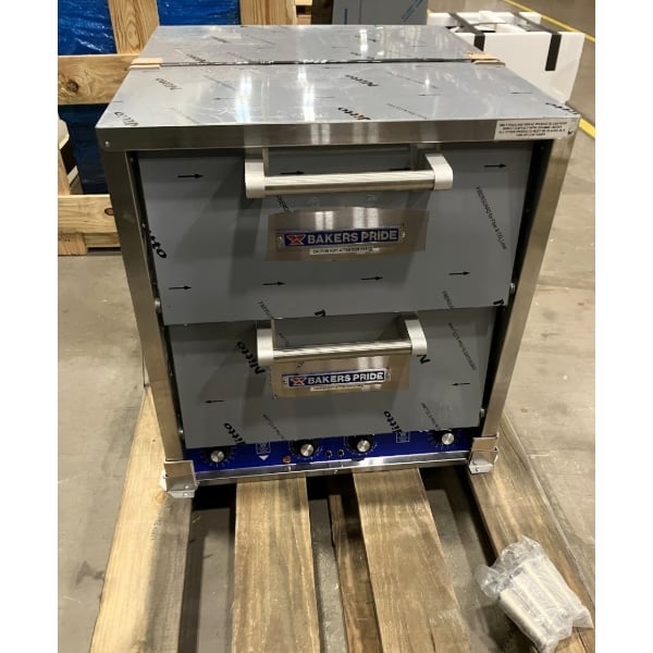 Scratch and Dent Bakers Pride P44-BL Brick Lined Electric Countertop Pizza and Pretzel Oven - 220-240V, 1 Phase, 7200W