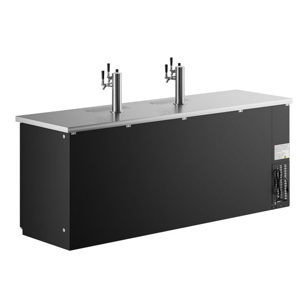 Scratch and Dent Avantco UDD-4-HC (2) Triple Tap Kegerator Beer Dispenser - Black, (3) 1/2 Keg Capacity