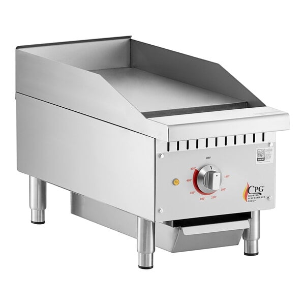 Scratch and Dent Cooking Performance Group G-CPG-12-M 12" Electric Countertop Griddle - 3 kW / 4 kW, 208 / 240V