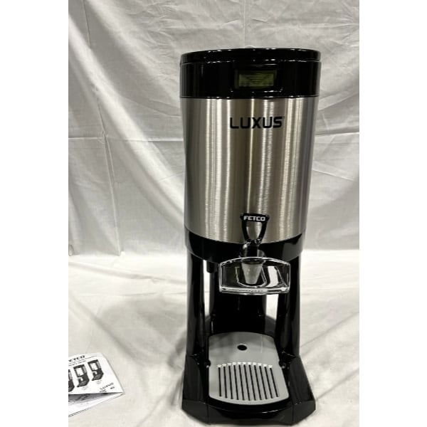 Scratch and Dent Fetco L4D-15 Luxus 1.5 Gallon Stainless Steel Coffee Server with Stand