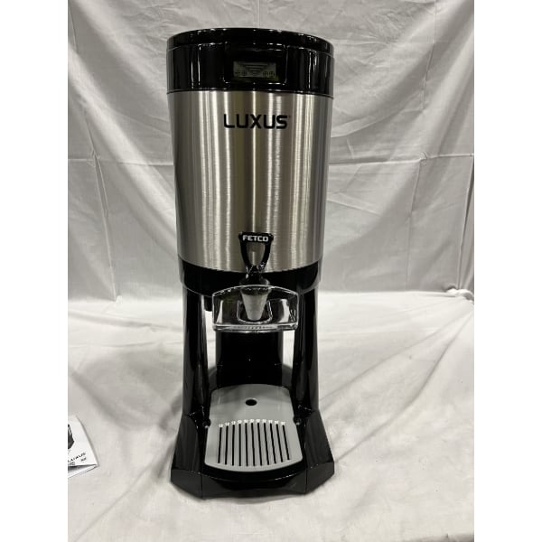 Scratch and Dent Fetco L4D-15 Luxus 1.5 Gallon Stainless Steel Coffee Server with Stand