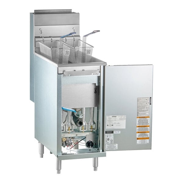 Scratch and Dent Pitco® 40D Natural Gas 40-45 lb. Stainless Steel Floor Fryer