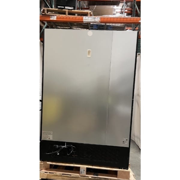 Scratch and Dent Avantco GDC-49F-HC 53" Black Swing Glass Door Merchandiser Freezer with LED Lighting