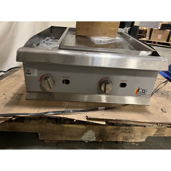 Scratch and Dent Cooking Performance Group GM-CPG-24-NL 24" Gas Countertop Griddle with Manual Controls - 60,000 BTU