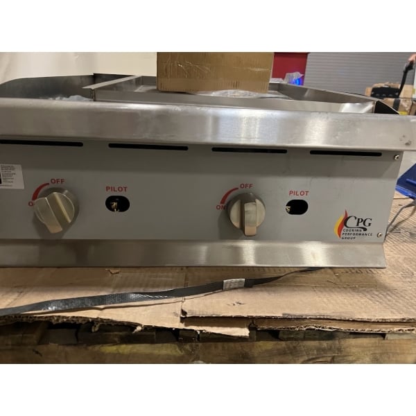 Scratch and Dent Cooking Performance Group GM-CPG-24-NL 24" Gas Countertop Griddle with Manual Controls - 60,000 BTU