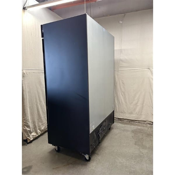 Scratch and Dent Avantco GDC-49-HC 53" Black Swing Glass Door Merchandiser Refrigerator with LED Lighting