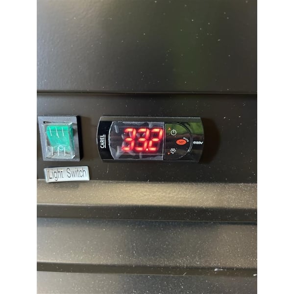 Scratch and Dent Avantco GDC-49-HC 53" Black Swing Glass Door Merchandiser Refrigerator with LED Lighting