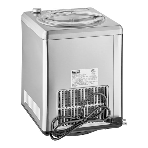 Scratch and Dent Waring WCIC25 2.5 Qt. Compressor Ice Cream Maker - 120V, 180W