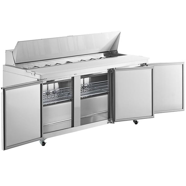 Scratch and Dent Avantco SS-PT-71-HC 70" 3 Door Stainless Steel ADA Height Refrigerated Sandwich Prep Table