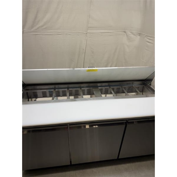 Scratch and Dent Avantco SS-PT-71-HC 70" 3 Door Stainless Steel ADA Height Refrigerated Sandwich Prep Table