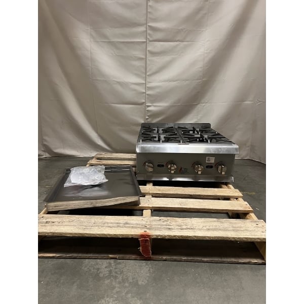 Scratch and Dent Cooking Performance Group R-CPG-24-NL 4 Burner Gas Countertop Range / Hot Plate - 88,000 BTU