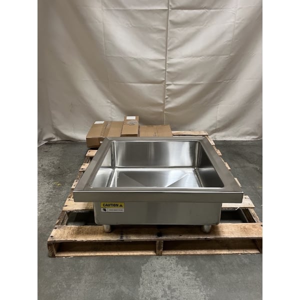 Scratch and Dent Regency 34" Mobile Silverware Soaking Sink - 22" x 22" x 8" Bowl
