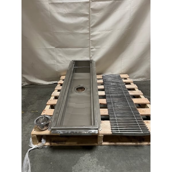 Scratch and Dent Regency 12" x 48" 14-Gauge Stainless Steel Floor Trough with Grate