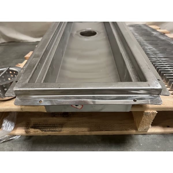 Scratch and Dent Regency 12" x 48" 14-Gauge Stainless Steel Floor Trough with Grate