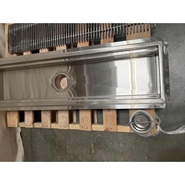 Scratch and Dent Regency 12" x 48" 14-Gauge Stainless Steel Floor Trough with Grate