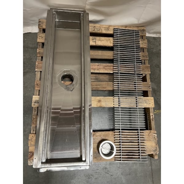 Scratch and Dent Regency 12" x 48" 14-Gauge Stainless Steel Floor Trough with Grate