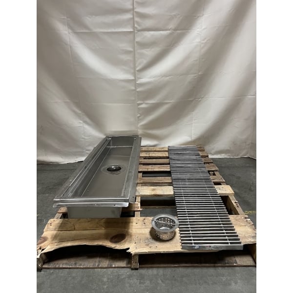 Scratch and Dent Regency 12" x 48" 14-Gauge Stainless Steel Floor Trough with Grate