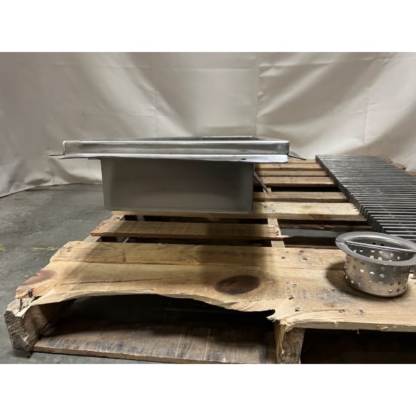 Scratch and Dent Regency 12" x 48" 14-Gauge Stainless Steel Floor Trough with Grate