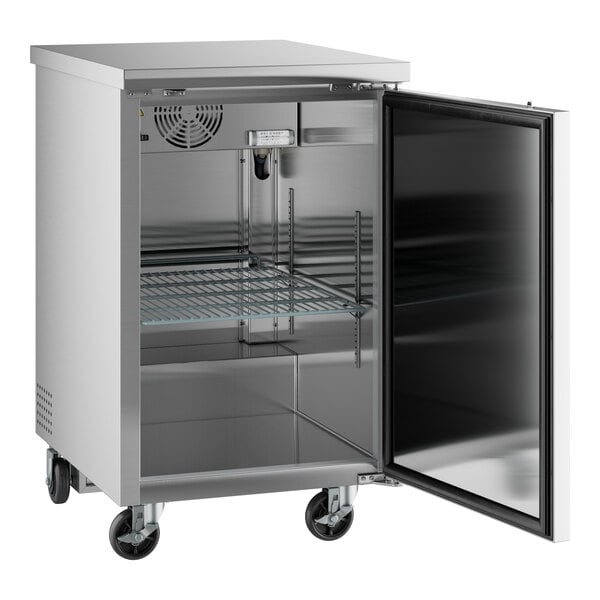 Scratch and Dent Avantco UBB-1-HC-S 23" Stainless Steel Counter Height Solid Door Back Bar Refrigerator