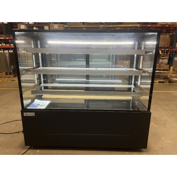 Scratch and Dent Avantco BCFD-60 59 1/8" Black Square Dry Bakery Display Case with LED Lighting