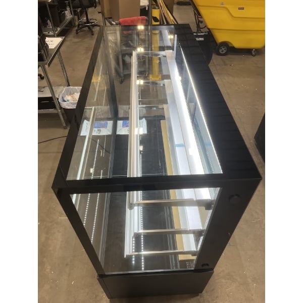 Scratch and Dent Avantco BCFD-60 59 1/8" Black Square Dry Bakery Display Case with LED Lighting