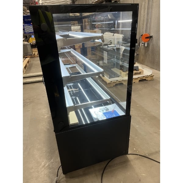Scratch and Dent Avantco BCFD-60 59 1/8" Black Square Dry Bakery Display Case with LED Lighting