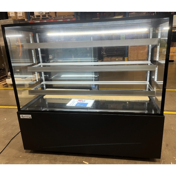 Scratch and Dent Avantco BCFD-60 59 1/8" Black Square Dry Bakery Display Case with LED Lighting