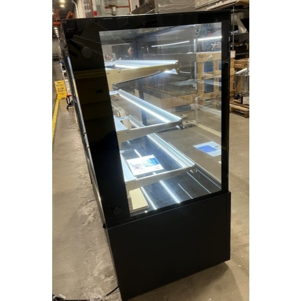 Scratch and Dent Avantco BCFD-60 59 1/8" Black Square Dry Bakery Display Case with LED Lighting