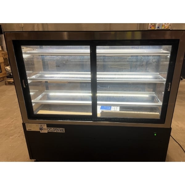 Scratch and Dent Avantco BCFD-60 59 1/8" Black Square Dry Bakery Display Case with LED Lighting