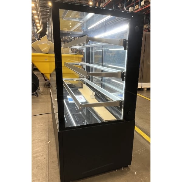 Scratch and Dent Avantco BCFD-60 59 1/8" Black Square Dry Bakery Display Case with LED Lighting