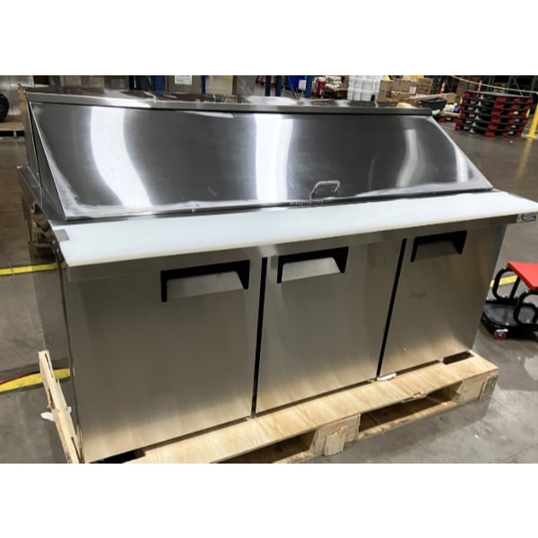Scratch and Dent Avantco APT-71M-HC 70" 3 Door Mega Top Refrigerated Sandwich Prep Table