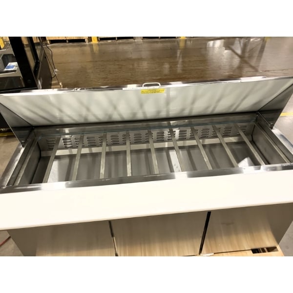 Scratch and Dent Avantco APT-71M-HC 70" 3 Door Mega Top Refrigerated Sandwich Prep Table