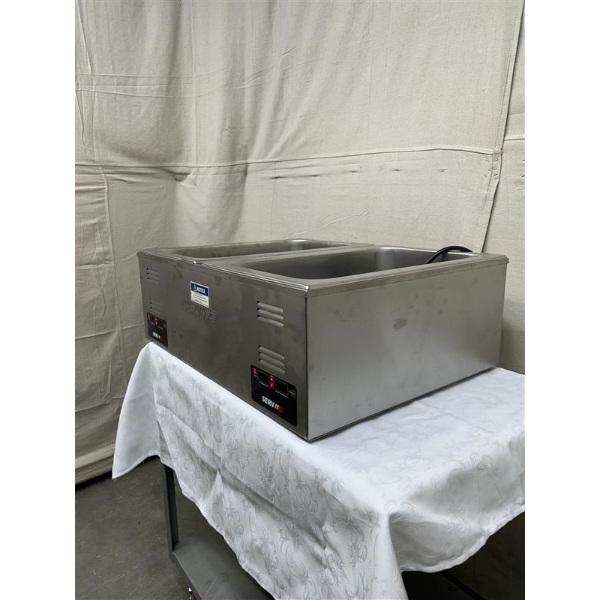 Scratch and Dent ServIt FW200D 12" x 20" Full Size Dual Well Electric Countertop Food Warmer with Digital Controls - 120V, 2000W