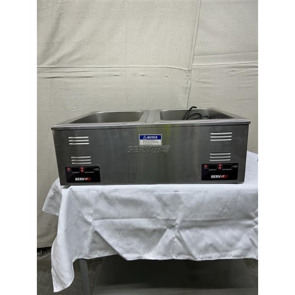Scratch and Dent ServIt FW200D 12" x 20" Full Size Dual Well Electric Countertop Food Warmer with Digital Controls - 120V, 2000W