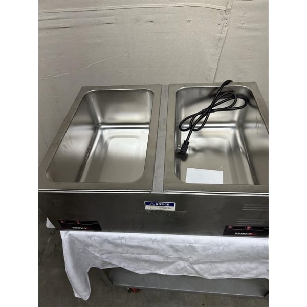 Scratch and Dent ServIt FW200D 12" x 20" Full Size Dual Well Electric Countertop Food Warmer with Digital Controls - 120V, 2000W
