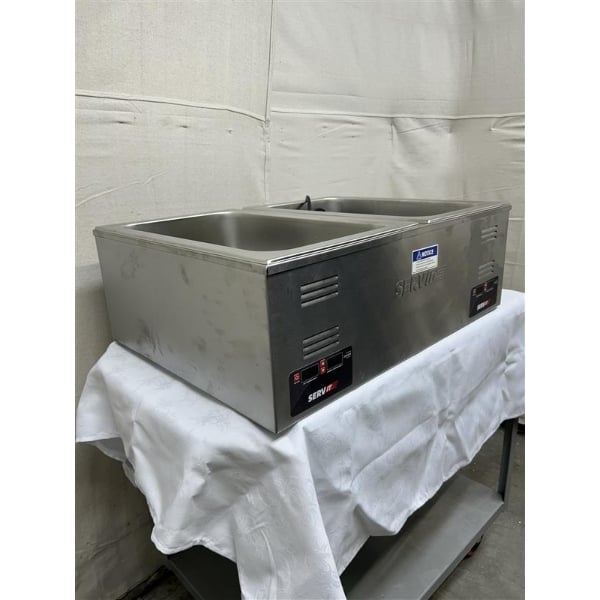 Scratch and Dent ServIt FW200D 12" x 20" Full Size Dual Well Electric Countertop Food Warmer with Digital Controls - 120V, 2000W