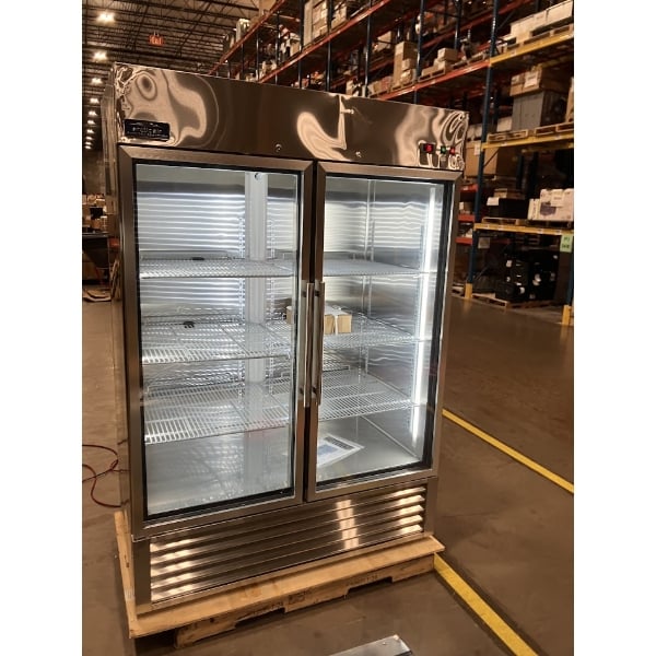Scratch and Dent Arctic Air AGR49 54" Two Section Glass Door Reach-In Refrigerator - 49 cu. ft.