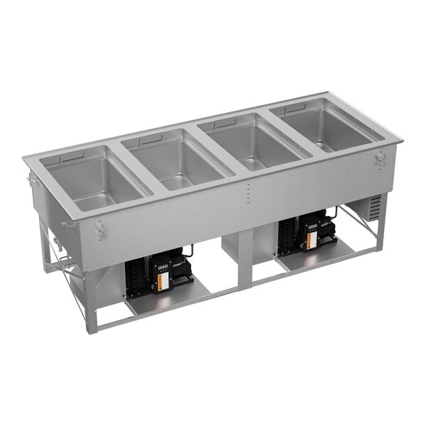 Scratch and Dent Vollrath FC-HCF-04208 Four Well Modular Drop-In Hot / Cold / Freeze Food Well with Manual Manifold Drain - 120/208-240V