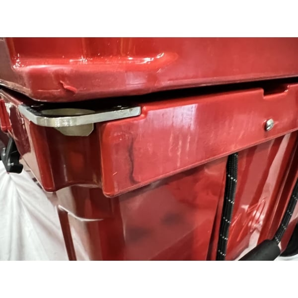 Scratch and Dent CaterGator CG170RDW Red 170 Qt. Mobile Rotomolded Outdoor Cooler / Ice Chest