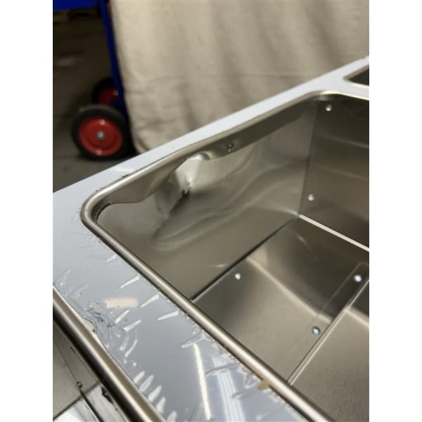 Scratch and Dent ServIt GST-4WE-NG Four Pan Open Well Natural Gas Steam Table with Undershelf - 14,000 BTU